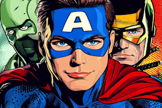 draw comic superhero pop art portraits