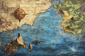 create a beautiful fantasy map in 4k for you