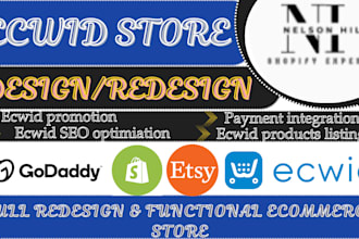 design and redesign ecwid store, stan store and ecwid promotion