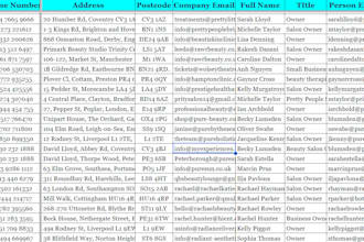 make a list of contacts, find email address, web reasearchs