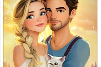 make you a beautiful portrait disney cartoon style