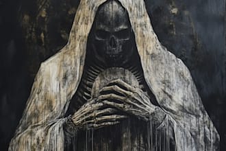 do high detailed dark art illustration with horror, creepy, tshirt design