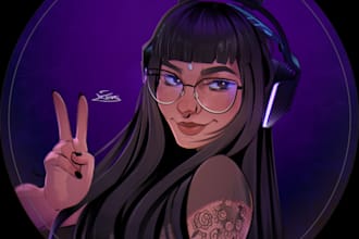 draw a custom cartoon portrait for twitch, youtube or kick channel