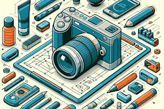 draw technical, instruction manual and product illustration