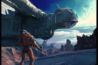 create sci fi illustration for you