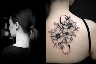 create line art tattoo with my style