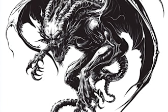 design mythical beasts, monsters, fantasy logo or illustrations