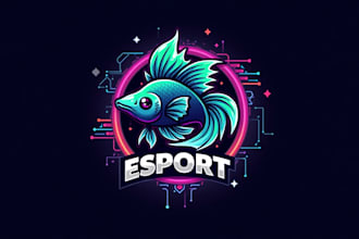 make betta fish logo with unique and creative concepts