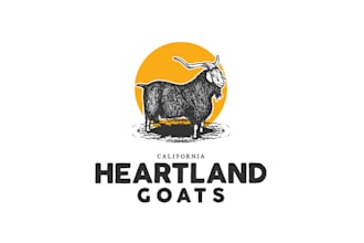 design awesome animals new goat farm logo