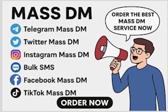 send telegram twitter facebook  instagram mass dms to your targeted audience