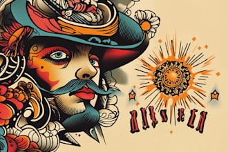 make you a traditional old school tattoo style design