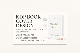 design KDP book covers, self help workbooks, checklists, and canva journals