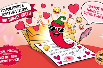 write customized adult humor letters or spicy love letters