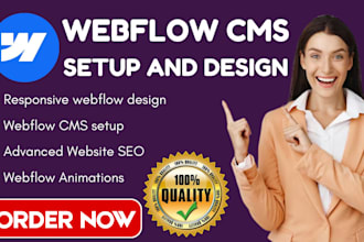 design professional webflow website develop webflow cms and webflow animation