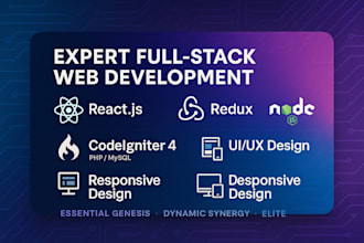 build full stack web development using react node js and codeigniter 4 PHP