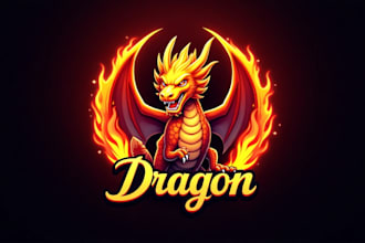 make creative flaming dragon logo for your business