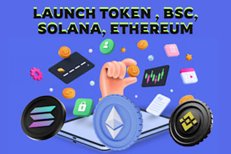launch your own token in ethereum, bsc, solana pump fun
