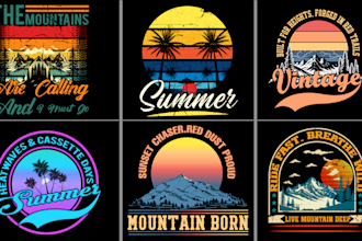 create retro vintage t shirt design with typography
