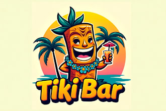 make a high quality tiki bar mascot logo design with unlimited revision