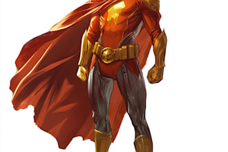 do concept art superhero character design for comics