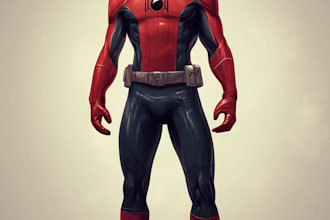 make a concept art superhero character design for comics