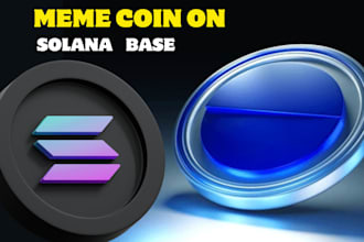 create your meme coin on solana or base chain with website