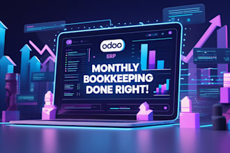 do monthly bookkeeping and financial reports using odoo erp