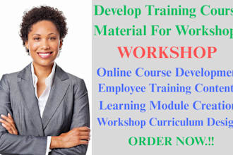 develop training course material for workshops