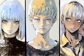 draw anime illustration, original character or fanart