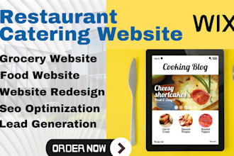 craft a food truck website, restaurant food bakery ordering service business