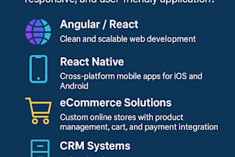 develop modern, scalable applications such as CRM systems and ecommerce platform
