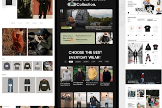 design fashion clothing brand website, streetwear website, y2k fashion store
