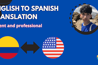 translate english to spanish or spanish to english with the natural human touch