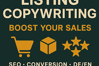 write SEO amazon product listings in english and german that convert