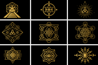 design custom sacred geometry, mystical, yoga, holistic, spiritual logo