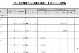 create bar bending schedule for your construction projects