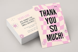 design product thank you and insert cards for your packaging