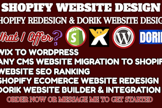 build shopify store redesign dropshipping store dorik website design ecwid store