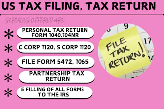 minimize your US tax filings form 1040 1065 1120 5472 and us sales tax returns