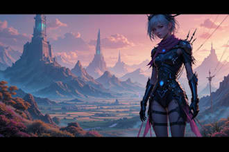 create scifi or cyberpunk character artwork