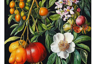 draw your flowers fruits vegetable and botanical plants