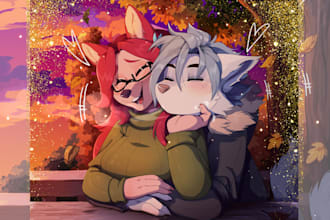 draw furry art fursona anthro original character couple sfw nsfw art commission