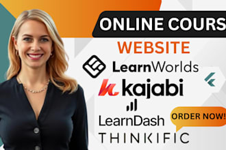 setup online course website on kajabi thinkific learnworlds learndash
