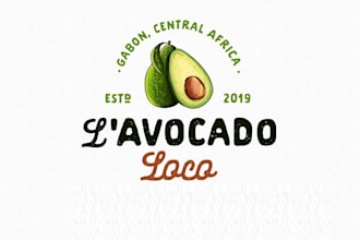 design a radiant avocado catering brand logo