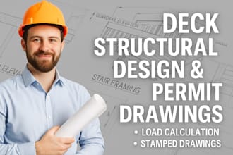 deck structural design permit plan residential load calculation stamped drawing