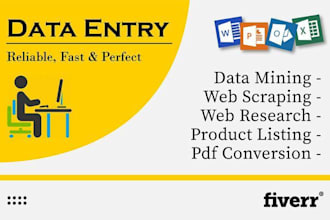 do data entry, copy paste, data collection and typist