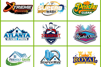 design a cleaning, maintenance and pressure washing company logo