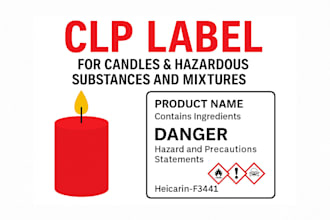 create clp label content for candles, hazardous substances and mixtures