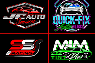 do modern automotive, trucking, garage, auto detailing, and car wash logo design