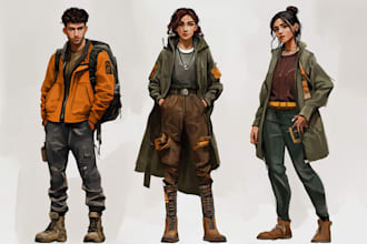 draw original fantasy characters, concept art, fanart